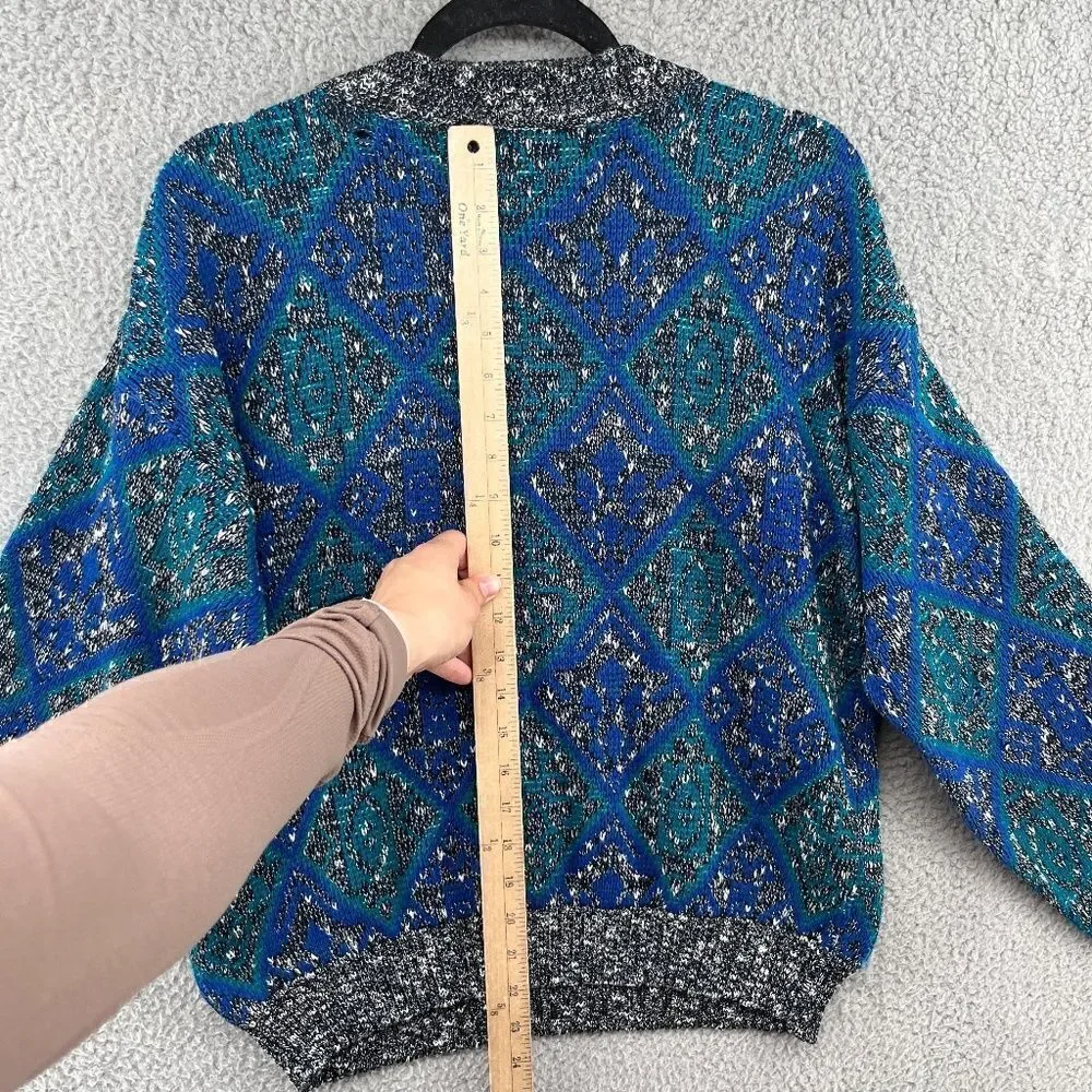 Vintage 1980s McGregor Multicolored Dad Grandpa Crewneck Sweater Large Geometric